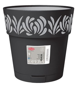 Vaso Opera Gaia Con Riserva D'acqua D.25 Cm Colore Grafite Stefanplast - Foto 1
