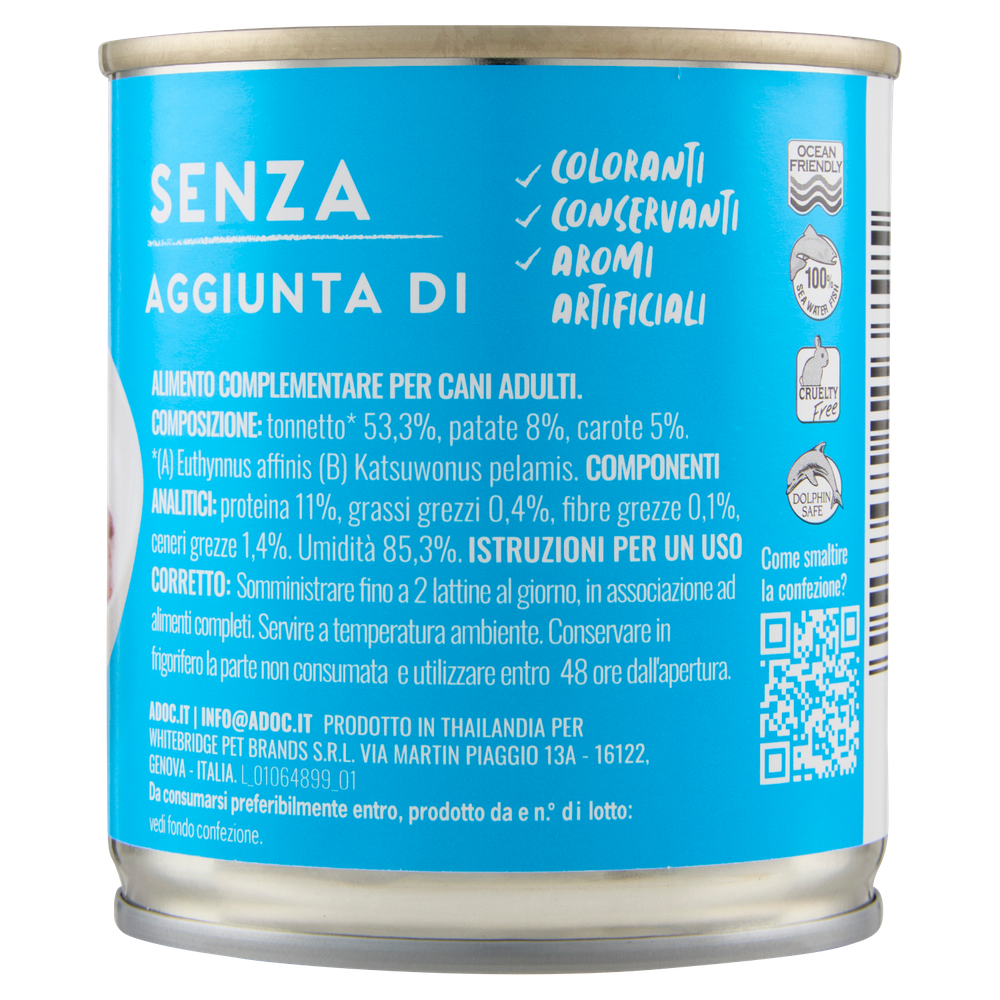 Alimento Umido Per Cani Naturally Premium Tonnetto,Patate,Carote Adoc - Foto 3