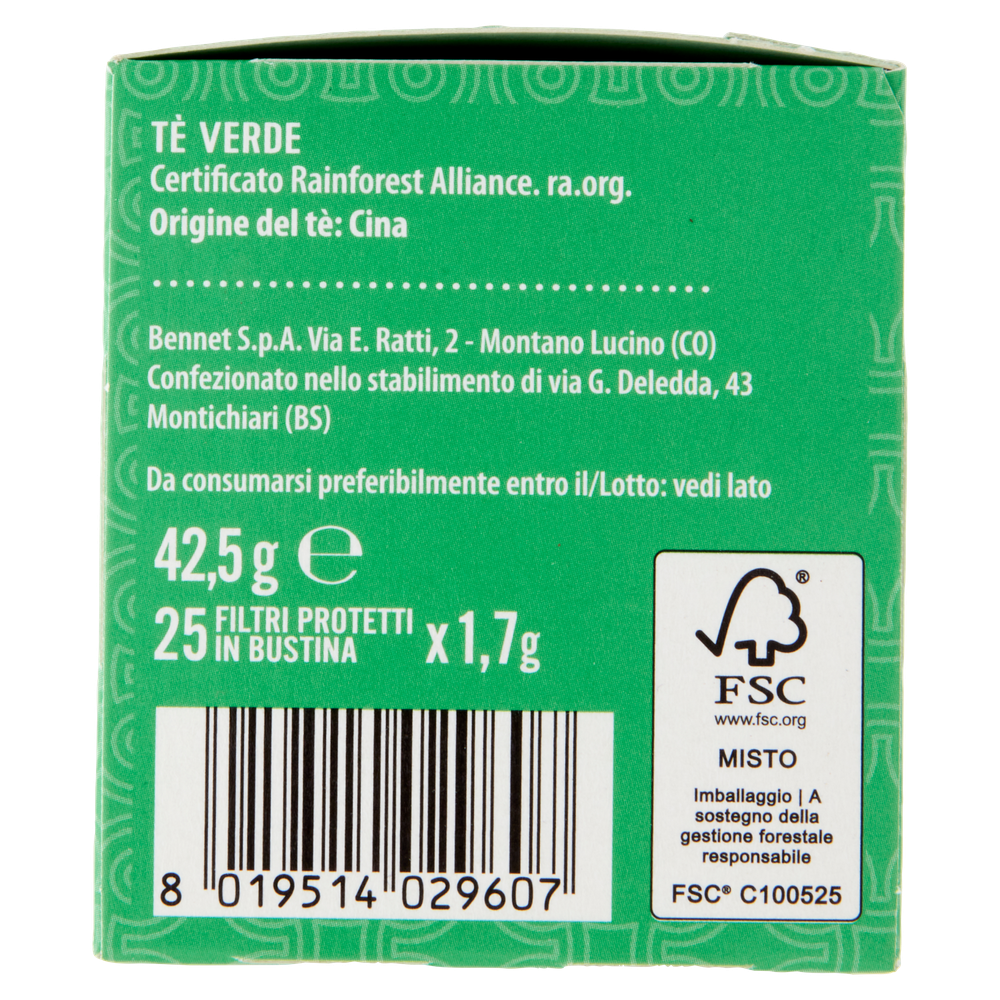 Tè Verde Dalla Cina 25x1,7g Bennet - Foto 2