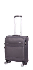 Trolley In Poliestere Grigio 55hx40x20, 4 Ruote Doppie Piroettanti - Foto 1