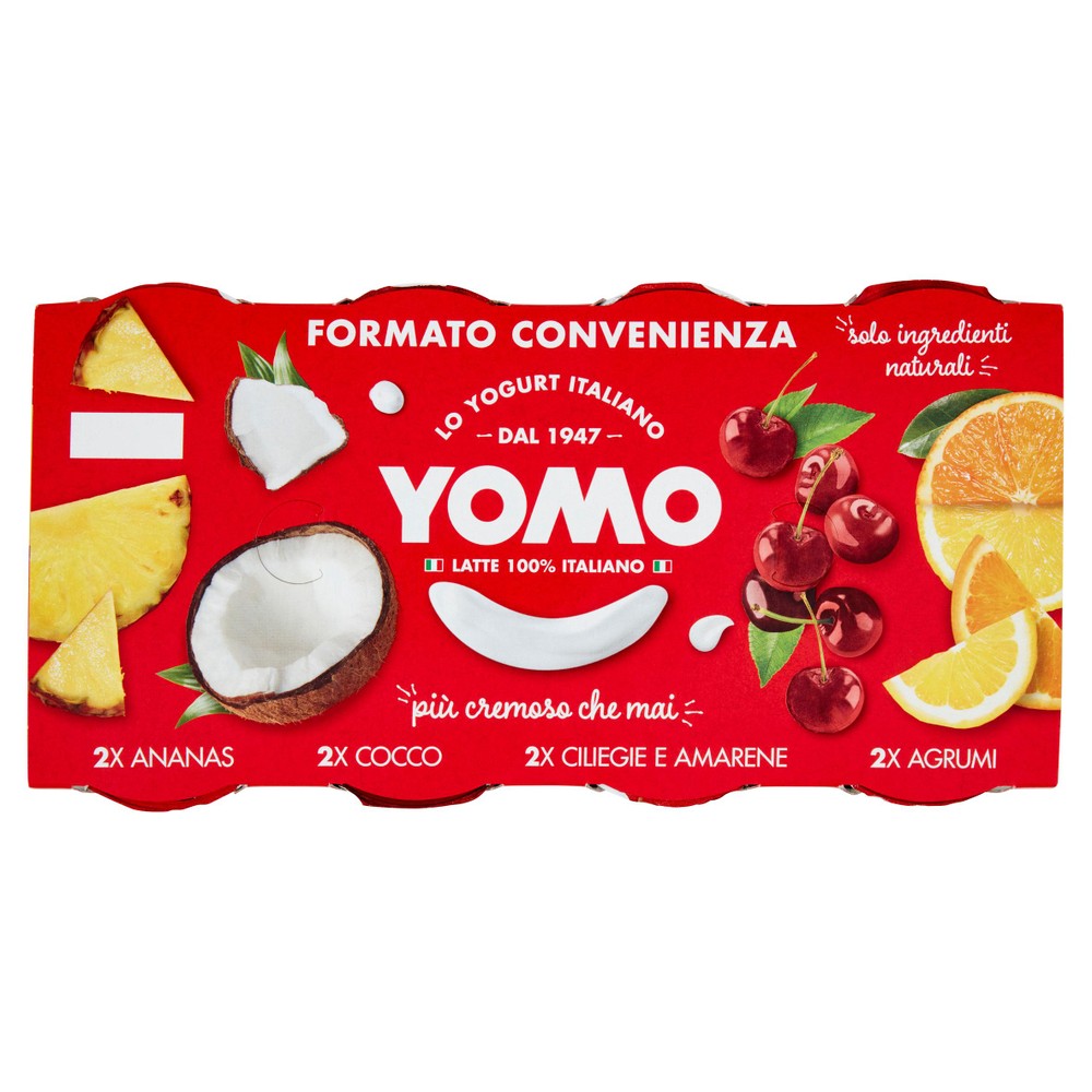 Yogurt Yomo Alla Frutta Ananas,Ciliegie,Mirtilli E Agrumi Sicilia