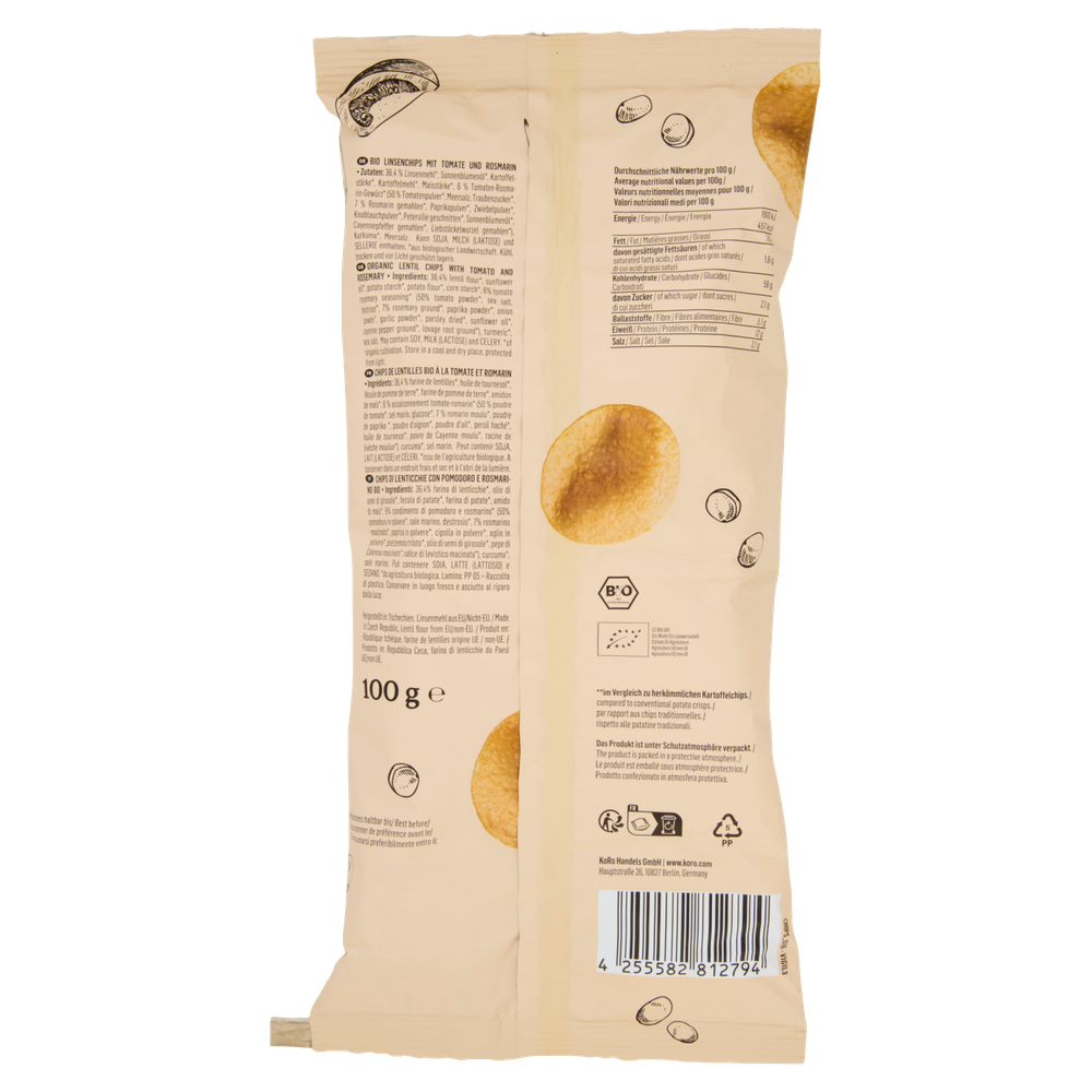 Koro Vegan Bio Linsenchips Mit Tomate & Rosmarin - Foto 3