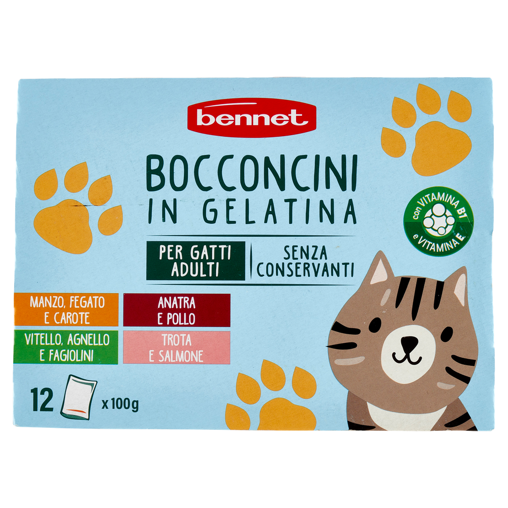 12 Buste Bocconcini Per Gatti In Gelatina Bennet - Foto 3