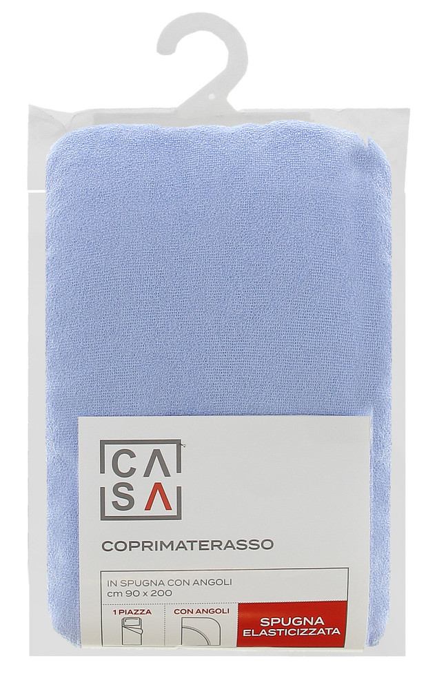 Coprimaterasso Spugna Con Angoli 1piazza Cm90x200 Azzurro Casa - Foto 1