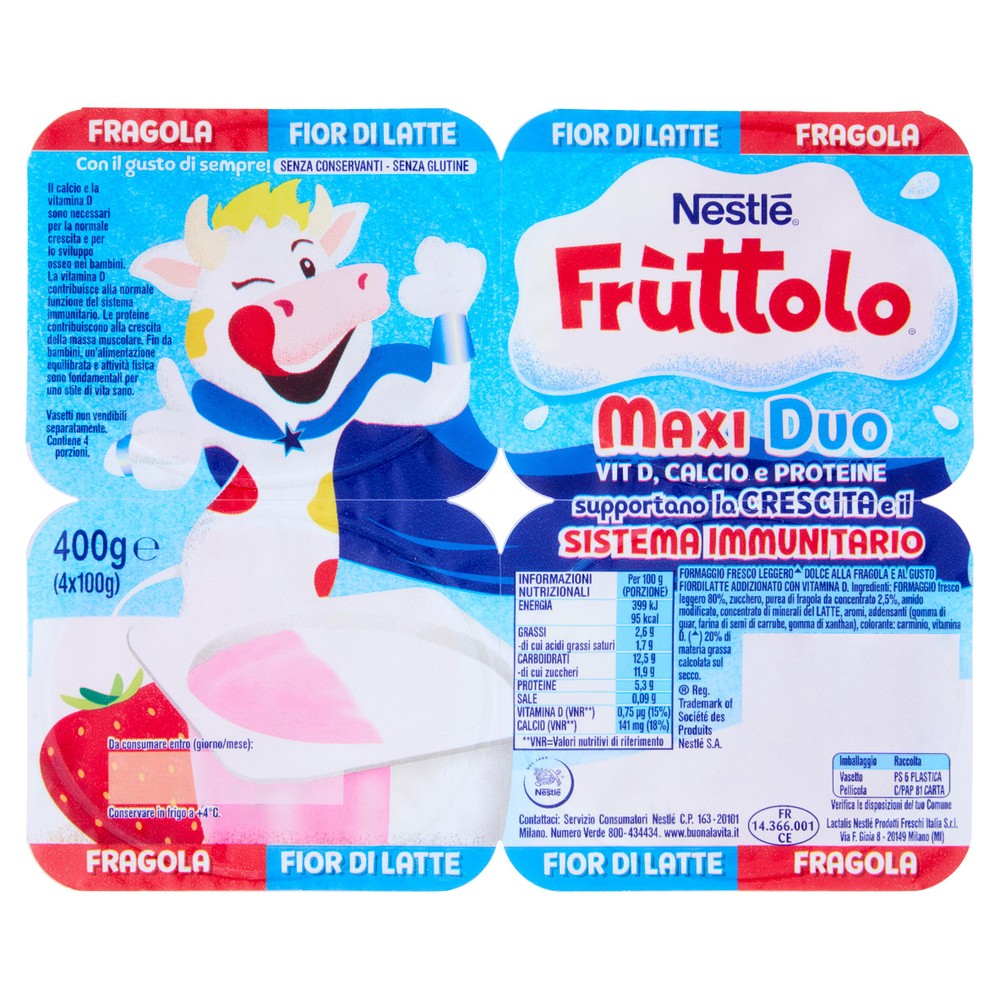Maxiduo Fragola Fior Di Latte Fruttolo - Foto 1