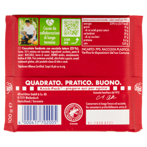 Tavoletta Di Cioccolato Fondente Con Nocciole Intere Ritter Sport - Foto 3