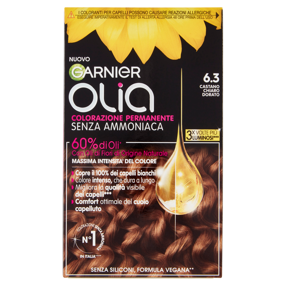 Colorazione Capelli 6.3 Castano Chiaro Dorato Olia Garnier - Foto 1