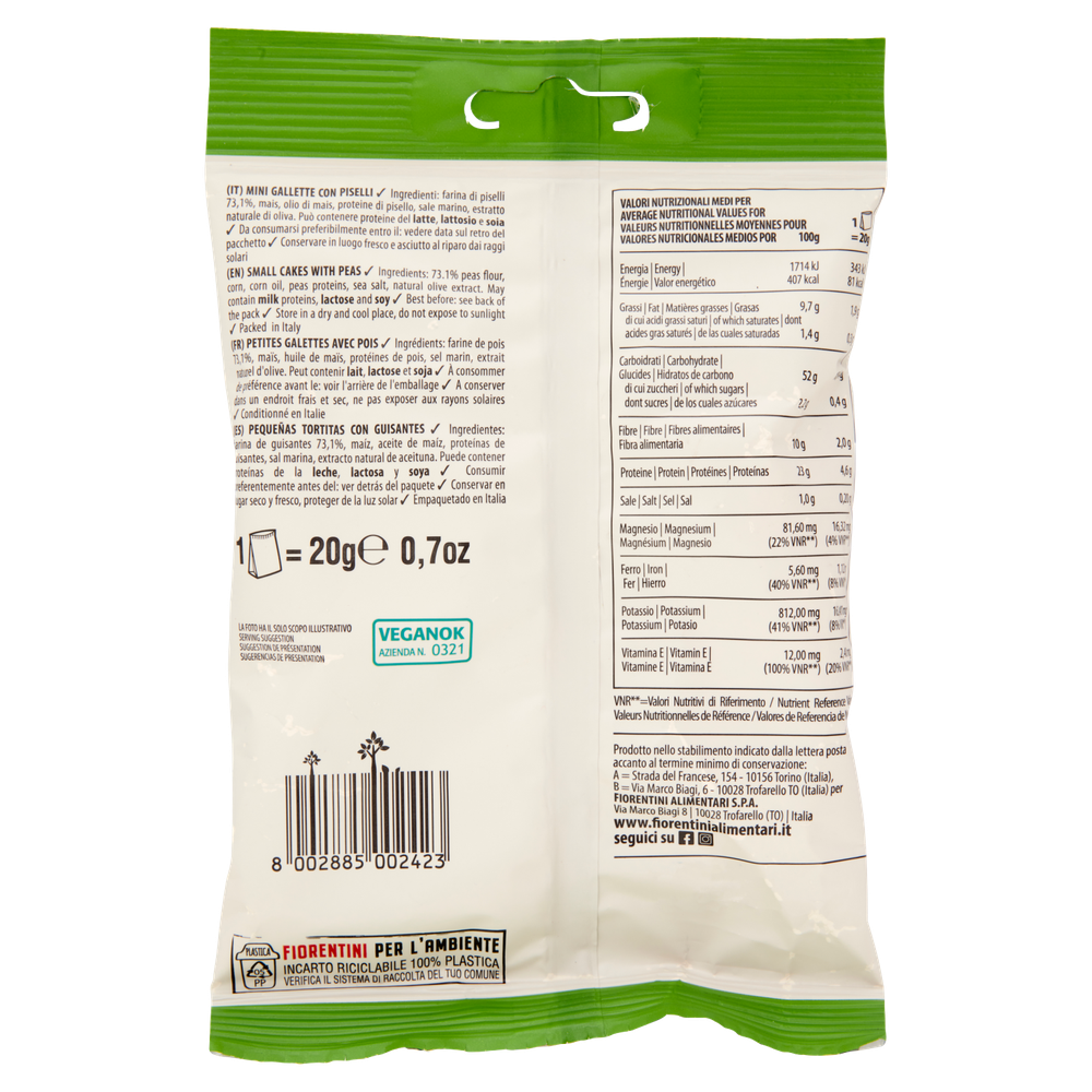Snack Bio Triangolini Con Piselli Gli Originali Si&No Fiorentini - Foto 3