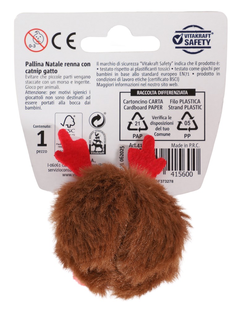 Pallina Renna Natalizia Per Gatto Vitakraft - Foto 2