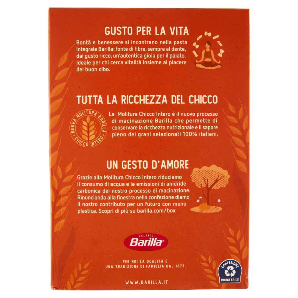 Pasta Mezze Penne Rigate Integrali 100% Grano Italiano Barilla - Foto 3