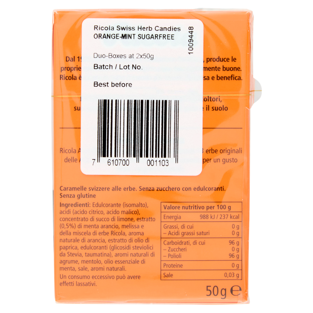 Caramelle Arancia Menta Senza Zucchero Con Vitamina C 2x50g Ricola - Foto 3