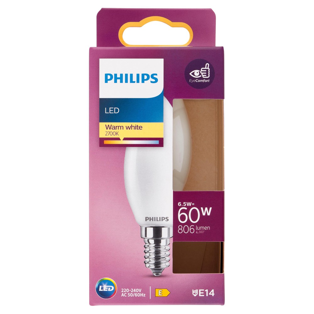 Lampadina A Led Candela 60w Attacco E14 Luce Fredda Philips - Foto 1