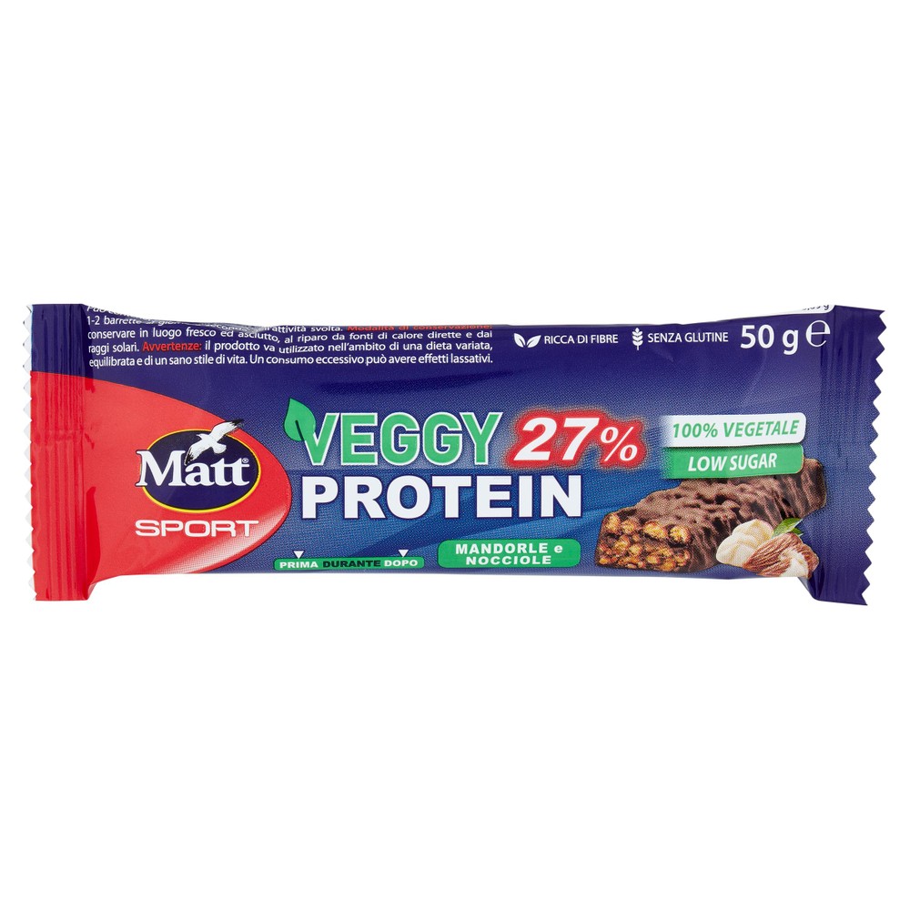 Matt Sport Veggy 27% Protein Mandorle E Nocciole 50 G - Foto 1
