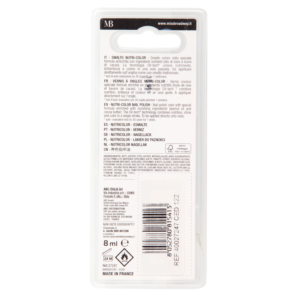 Nutri Color Smalto Colore Milky Nude 8 Ml Miss Broadway - Foto 3