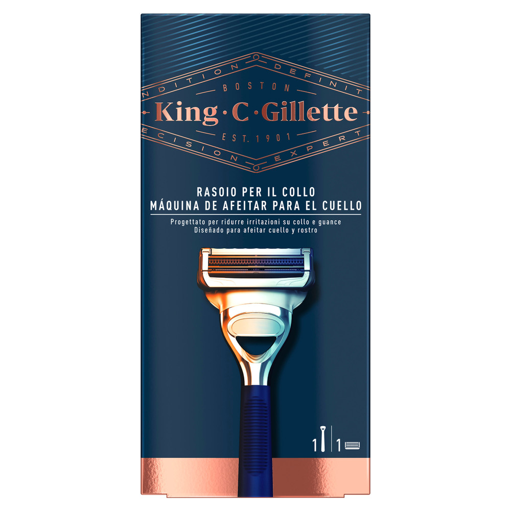 Rasoio Per Il Collo Da Uomo Con 1 Lametta King C. Gillette - Foto 1