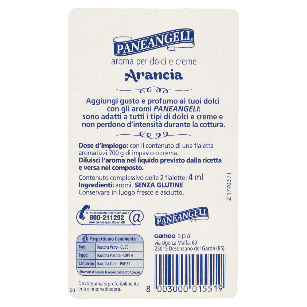 Aroma Di Arancia Per Dolci E Creme Senza Glutine 2x2ml Paneangeli - Foto 3