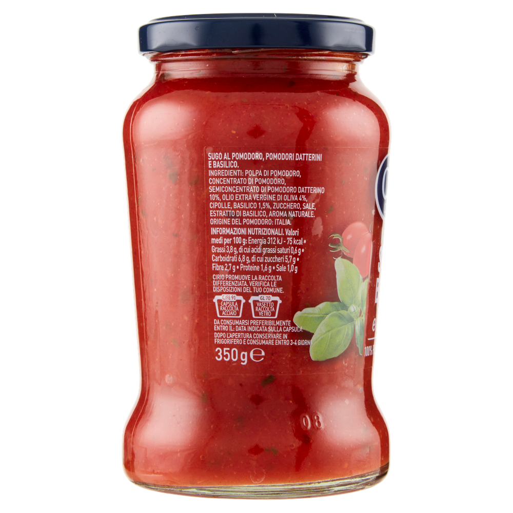 Sugo Al Basilico E Pomodori Datterini Cirio - Foto 2