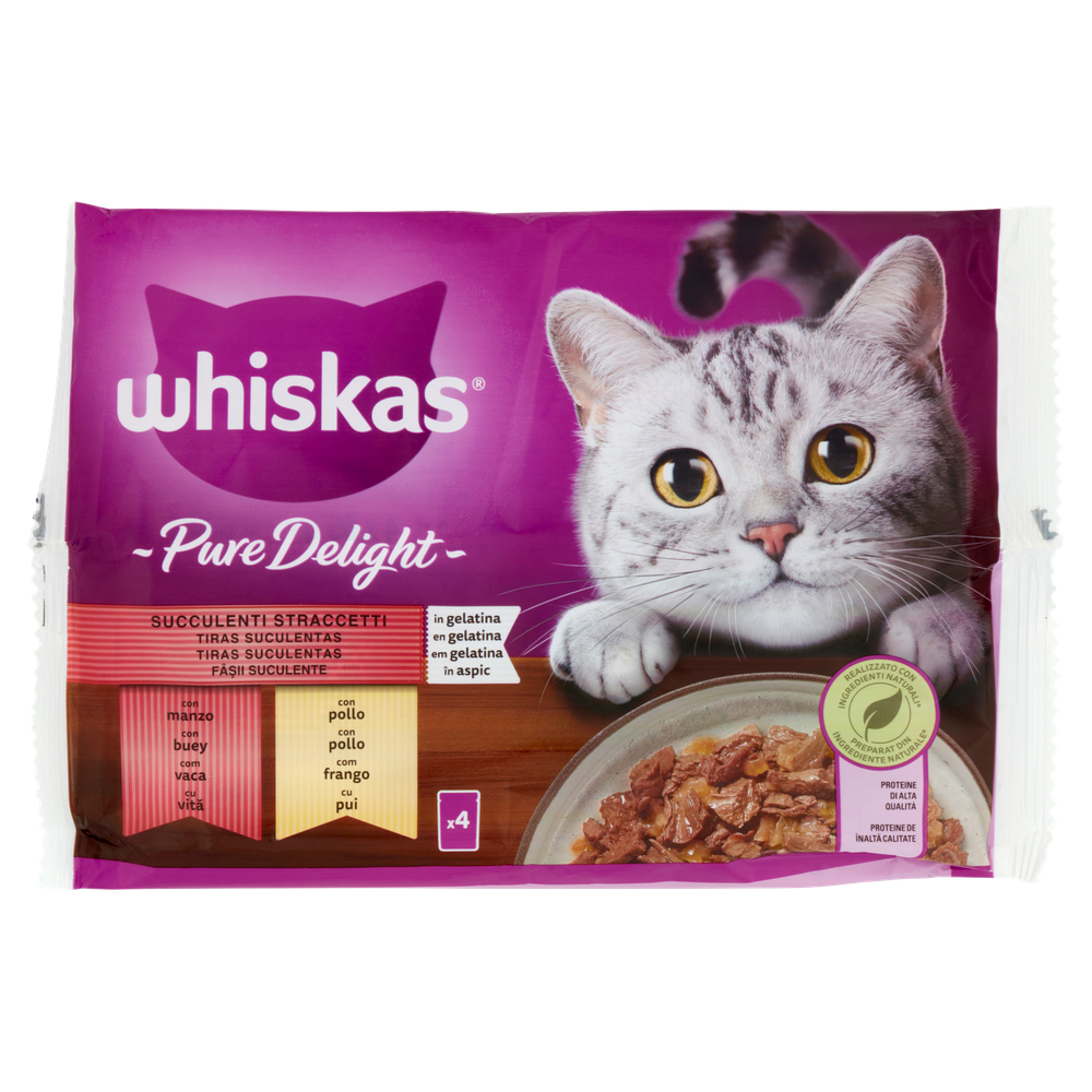 Alimento Umido Per Gatti Pure Straccetti Whiskas Conf Da 4 - Foto 1