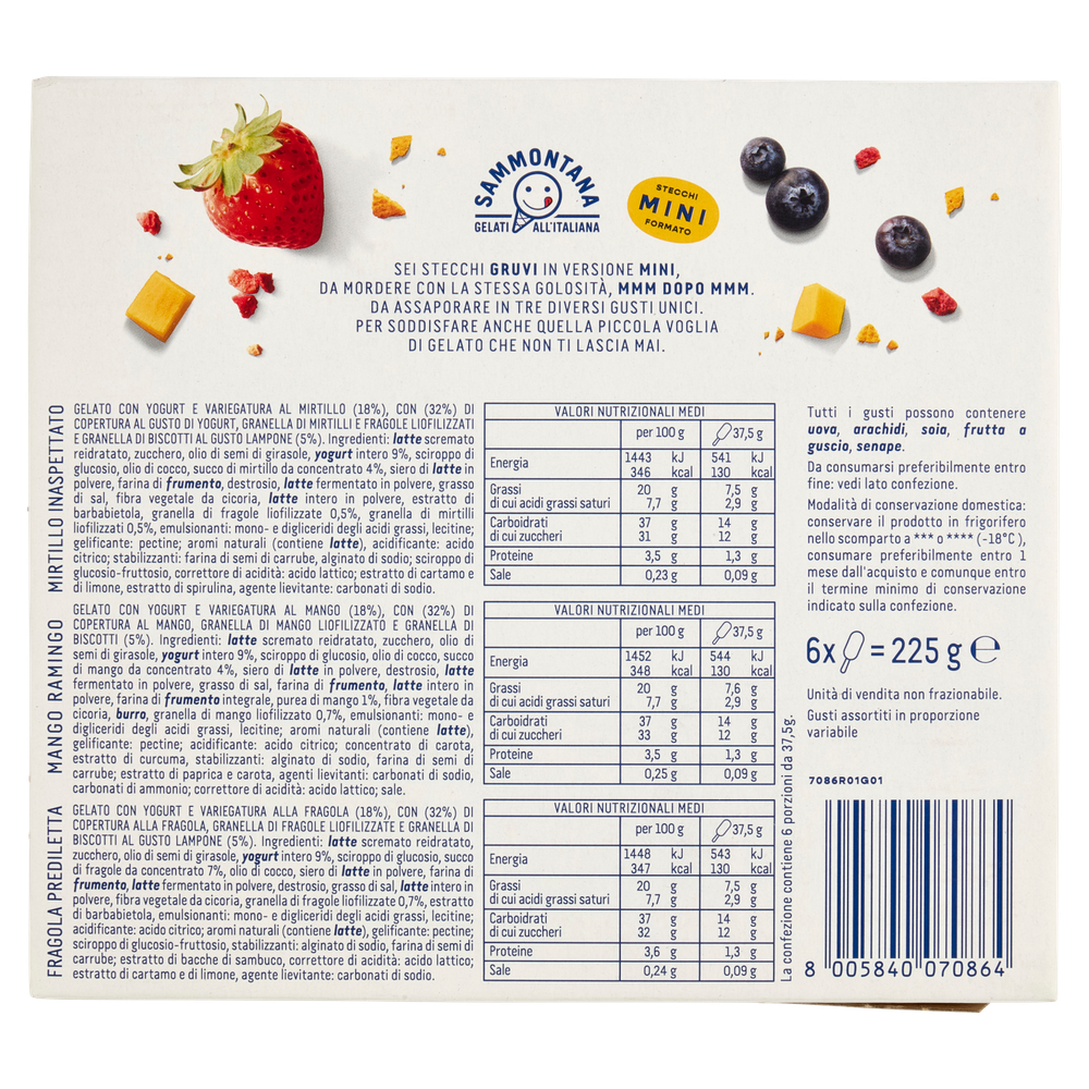 Sammontana Gruvi Mini Mirtillo Mango Ramingo, Fragola 6x37,5g - Foto 3