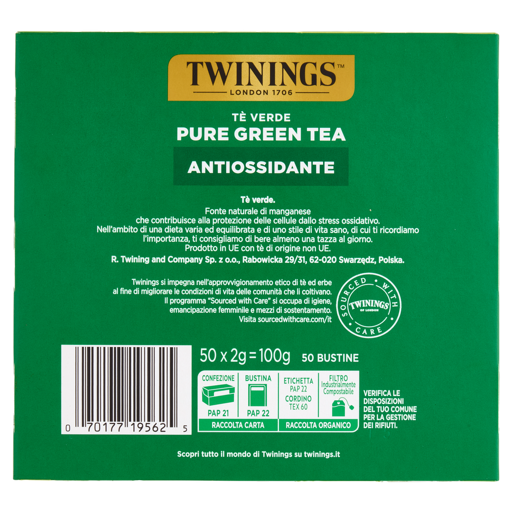 Tè Verde Pure Green Antiossidante 50x2g Bustine Twinings - Foto 3