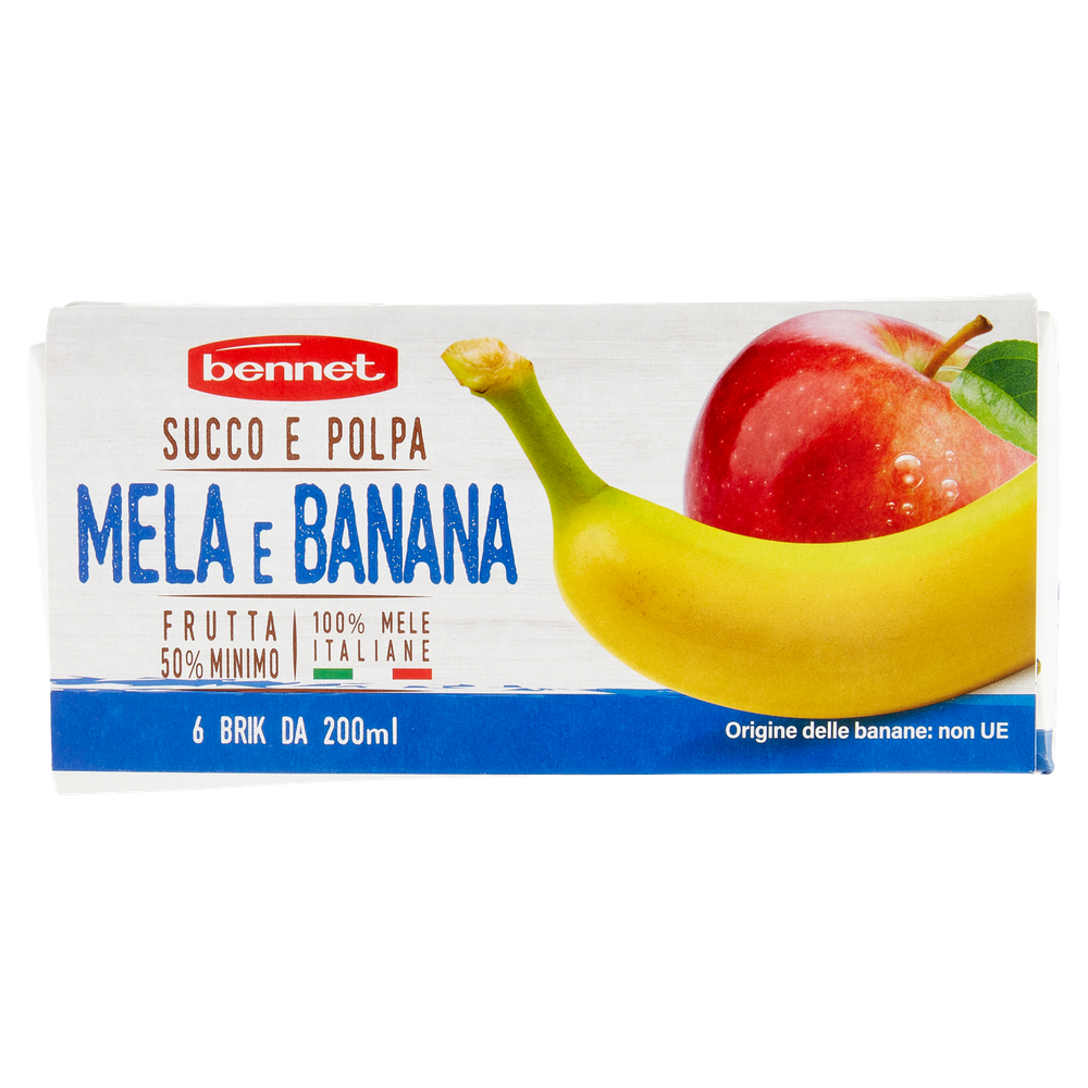 Succo E Polpa Di Mela E Banana 6 X 200 Ml. Bennet - Foto 3
