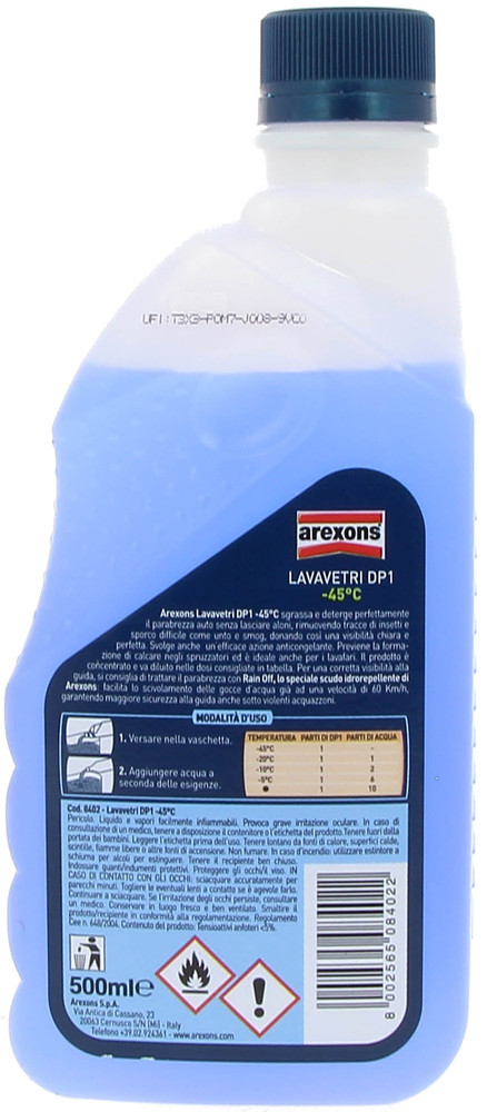 Liquido Lavavetro Invernale Dp1 -45 ° 500ml Arexons - Foto 2