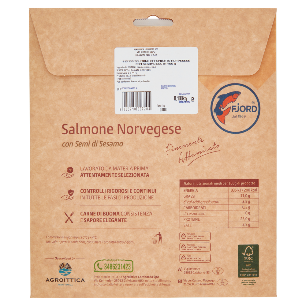 Salmone Norvegese Affumicato Con Sesamo Fjord - Foto 3