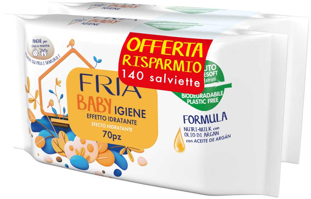 Salviettine Per Bimbi Fria 2 Conf. Da 70 - Foto 1