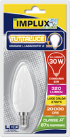 Lampadina Led Candela Stripes Tutto Luce 30w E14 Luce Calda Implux Lampadina Led Candela Stripes Tutto Luce 30w E14 Luce Calda Implux