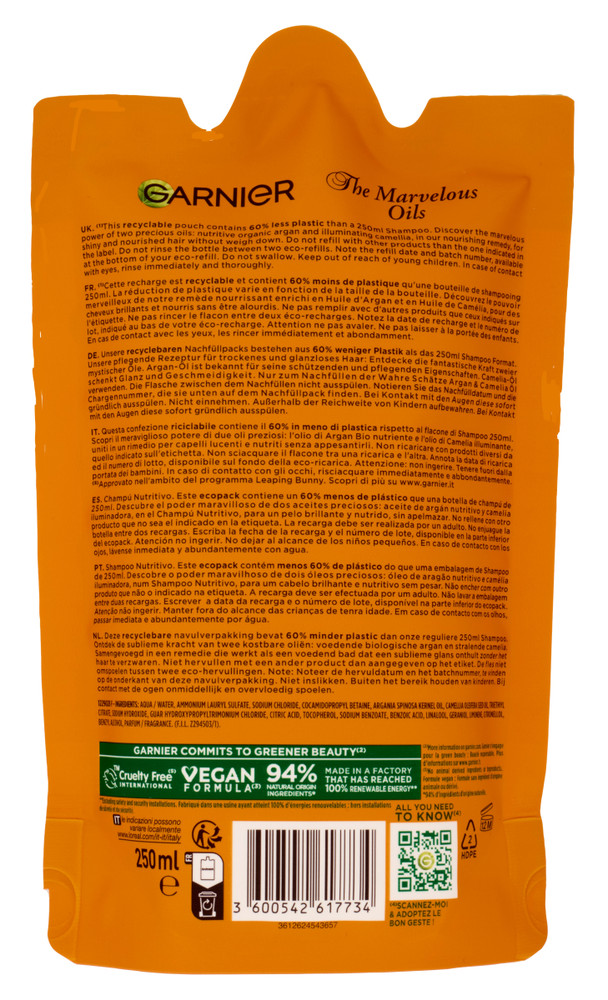 Ricarica Shampoo Meravigliosa Ultra Dolce Garnier - Foto 3