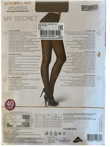 Collant My Secret Tg 2 Daino 40 Denari Senza Cuciture Golden Lady - Foto 2