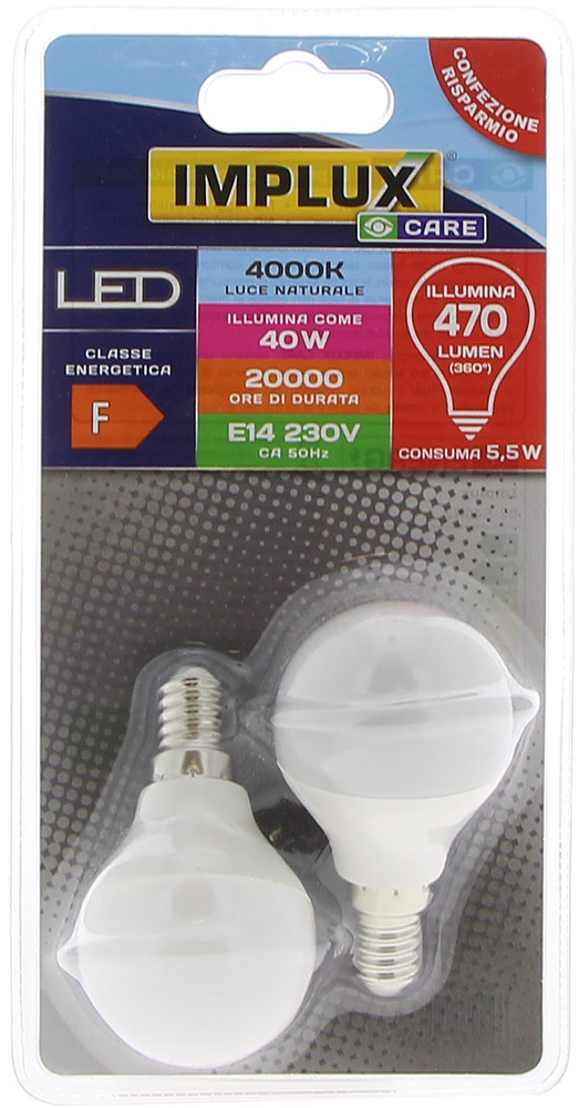 2 Lampadine A Led A Sfera 30we14 Luce Neutra Implux - Foto 1