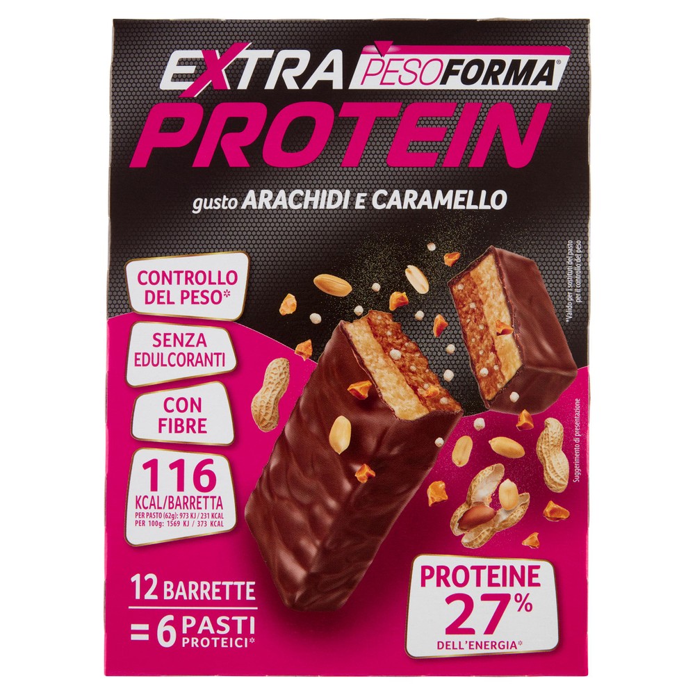 Barrette Gusto Arachidi E Caramello Extra Protein Pesoforma