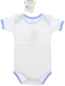 Body Neonato Mezza Manica 24/36 Mesi Bianco C/Stampa Bordo Azzurro Del