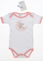 Body Neonata Mezza Manica 3/6 Mesi Bianco C/Stampa Bordo Rosa Delinea