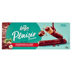 Roll Wafer Plaisir Chocolate Al Latte Con Crema Alle Nocciole Lago - Foto 1