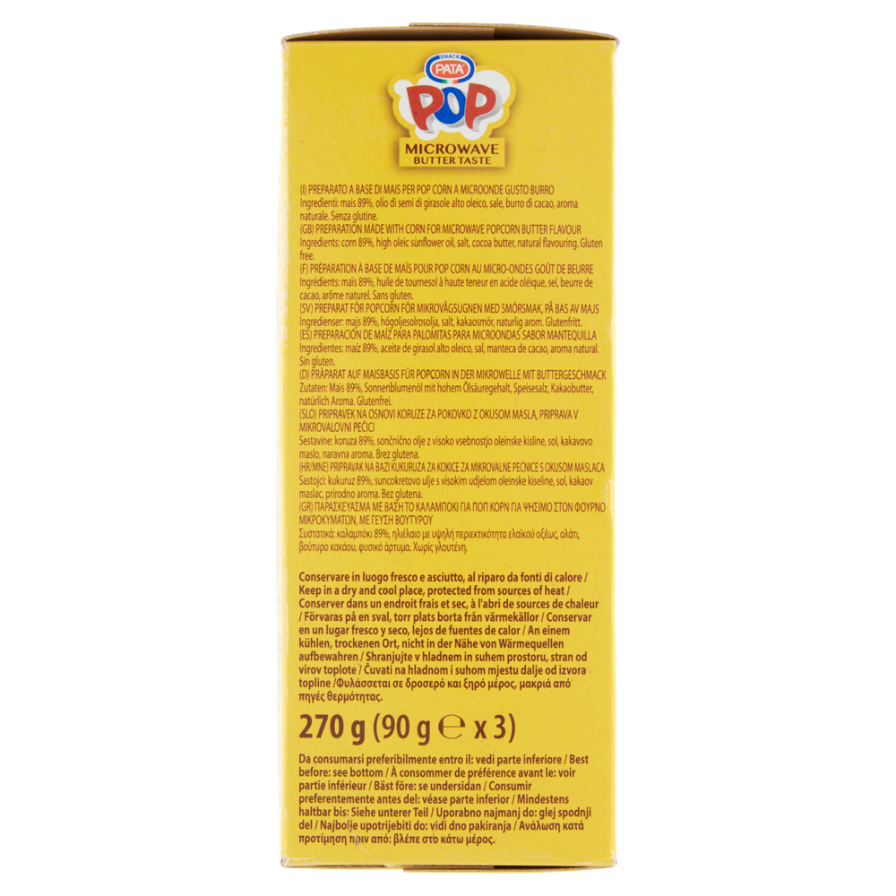 Popcorn Per Microonde Gusto Burro 3x90g Pata - Foto 2