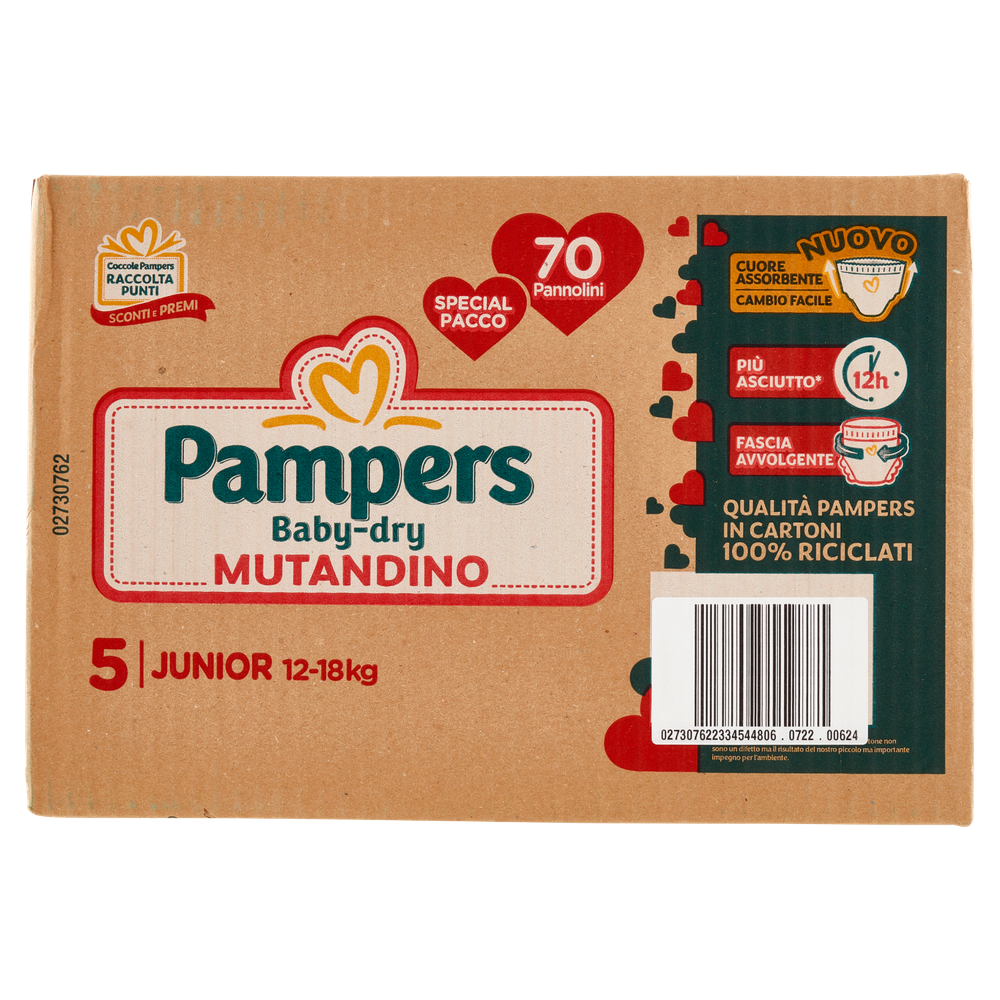 Pannolini Baby Dry Mutandino Specialpack, Tg 5 Junior 11-15 Kg Pampers