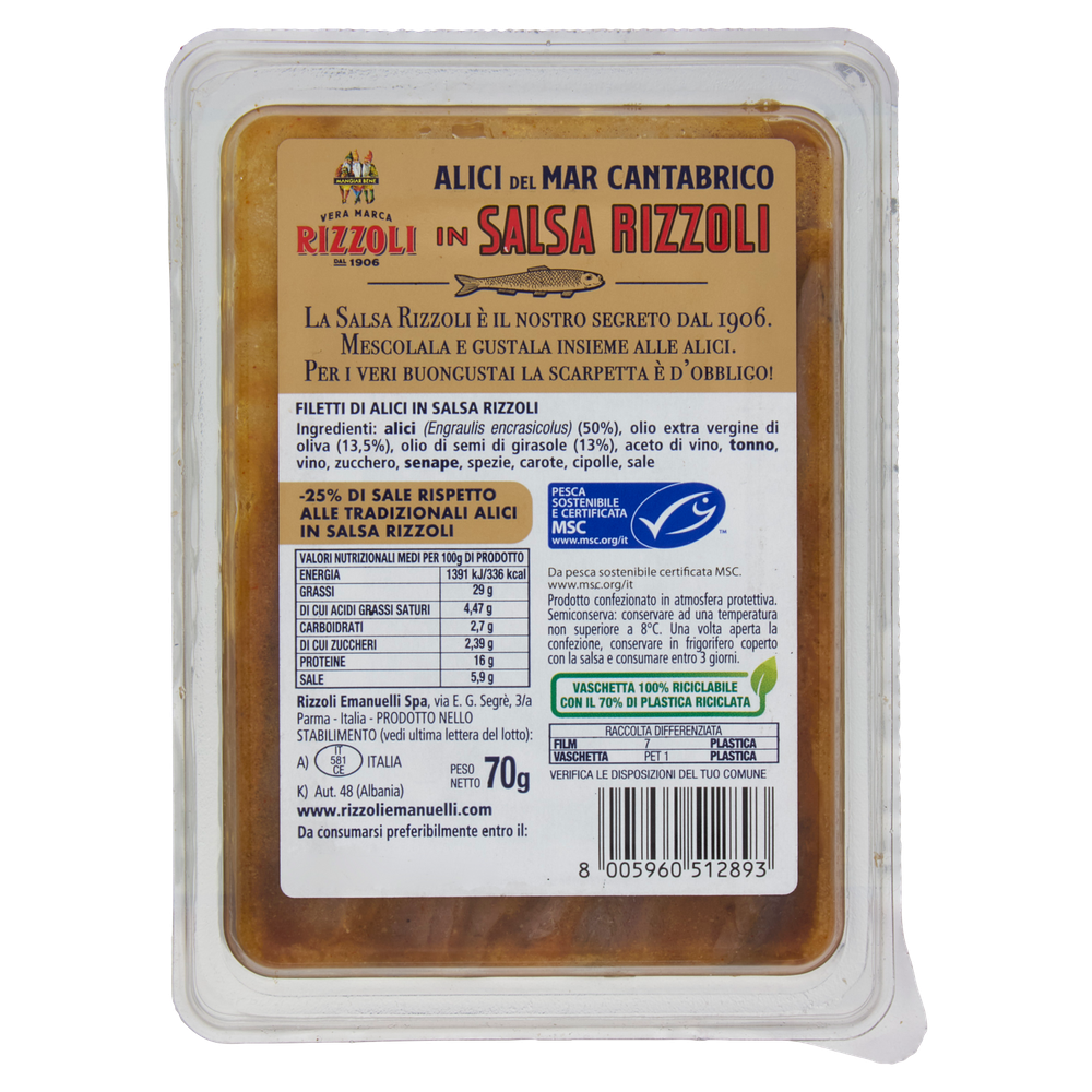 Alici Fresche Del Mar Cantabrico In Salsa Rizzoli - Foto 3