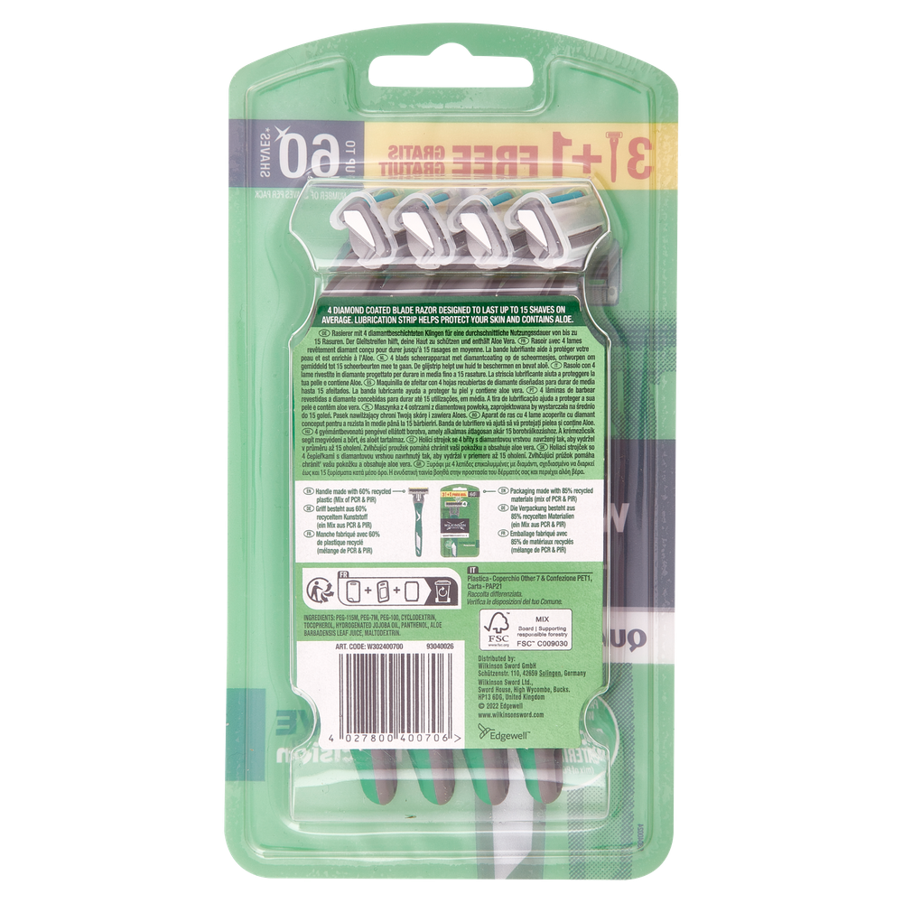 Rasoio Usa E Getta Essential 4 Sensitive Wilkison - Foto 3