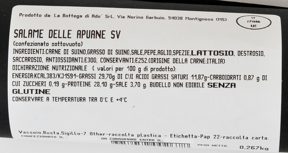Salame Delle Apuane La Bottega Di Ado' - Foto 2