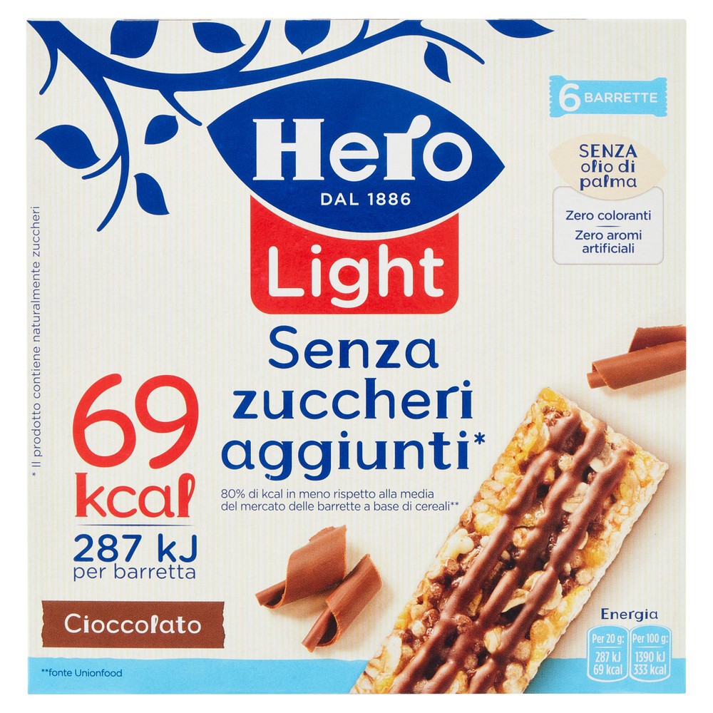 Barretta Di Cereali Al Cioccolato Light Senza Zuccheri Aggiunti Hero - Foto 1