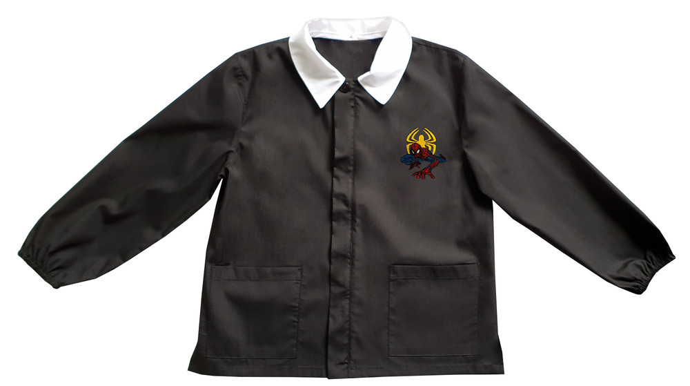 Casacca Scuola Bambino Con Cerniera 7 Anni Nero Ricamo Spiderman - Foto 1
