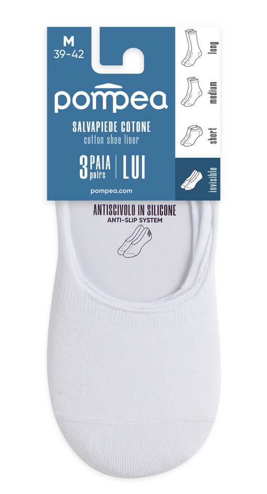 Salvapiede Uomo Adelfia Tg.39/42 Bianco Conf Da 3 Pompea - Foto 1