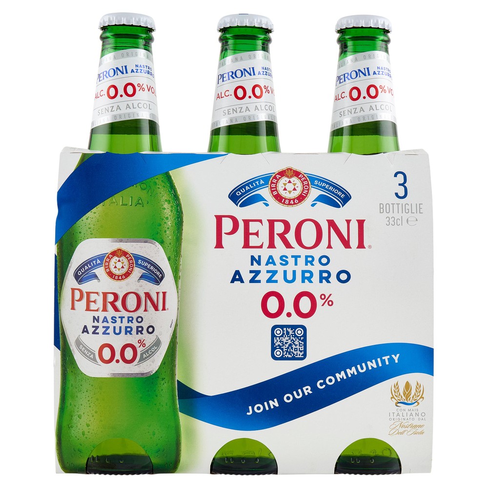 Birra Peroni Nastro Azzurro Analcolica 0.0% 3x33cl - Foto 1