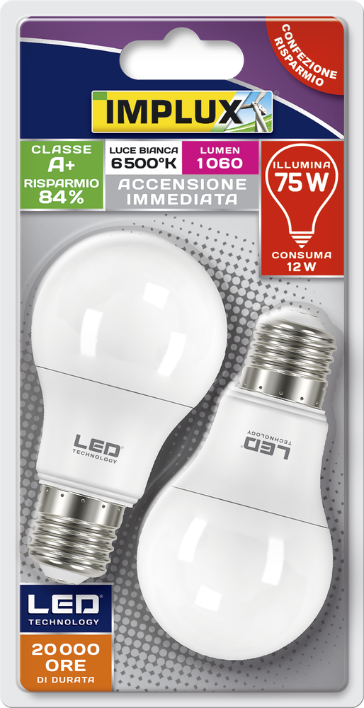 2 Lampadine A Led A Goccia 75we27 Luce Fredda Implux - Foto 1