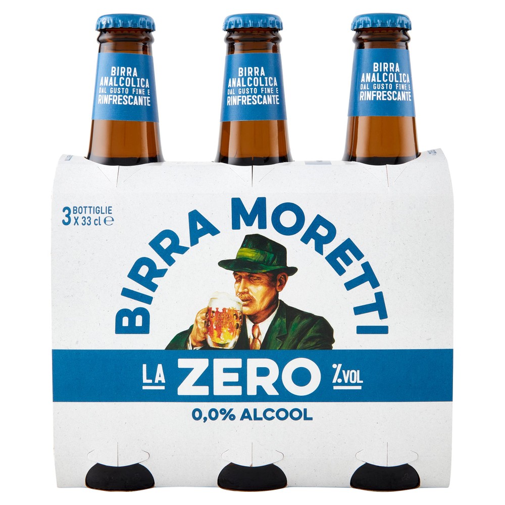 Birra Moretti Zero 3 Bottiglie Da Cl.33
