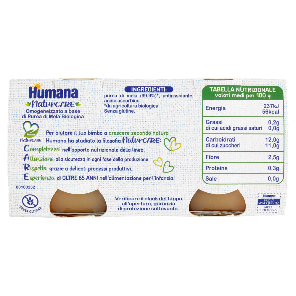 Omogeneizzato Di Mela Bio Humana 2x100 G. - Foto 3
