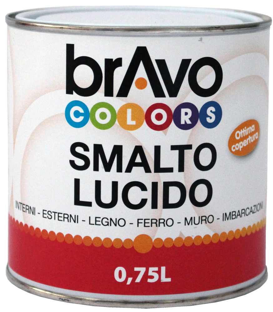 Smalto Lucido A Base Solvente Bianco Lucido 0,75l Bravo Colors - Foto 1