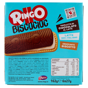 Biscotti Biscocioc Con Crema Al Latte E Cioccolato 6x27g Ringo - Foto 3
